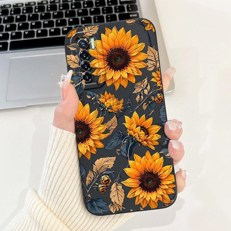 For Tecno Camon 17 Pro 17P Phone Case Camon17 Camon17P 17Pro CG8 CG7 CG6 Elegant Floral Pattern Soft Silicone Shockproof Cases