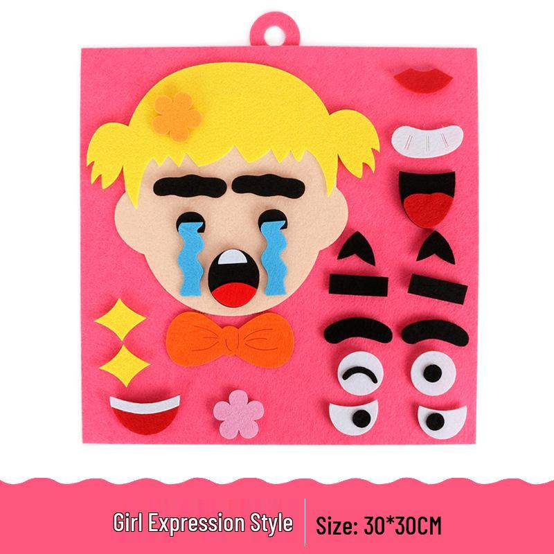 DIY Felt Facial Feature Puzzle for Kids - Expression Change Kit