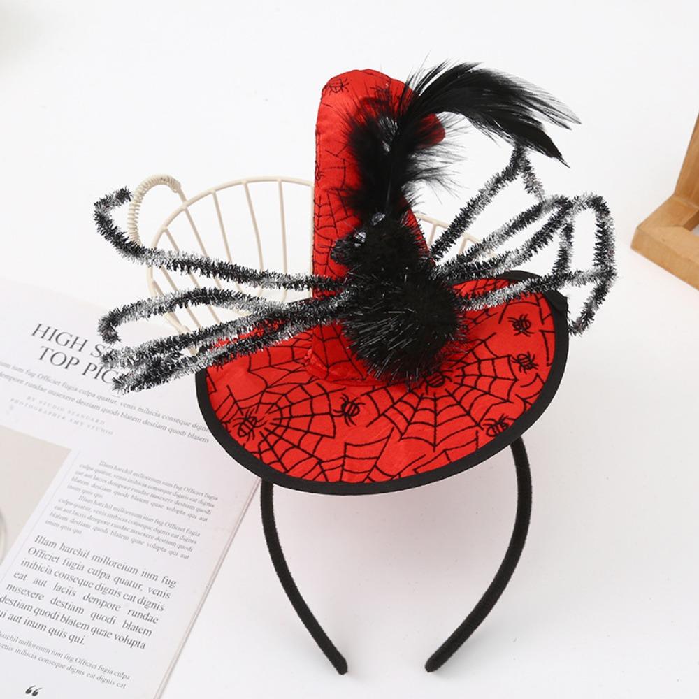 Spider Halloween Witch Hat Headband Sequin Cone Hat Hair Hoop Halloween Party Hair Band  Kids