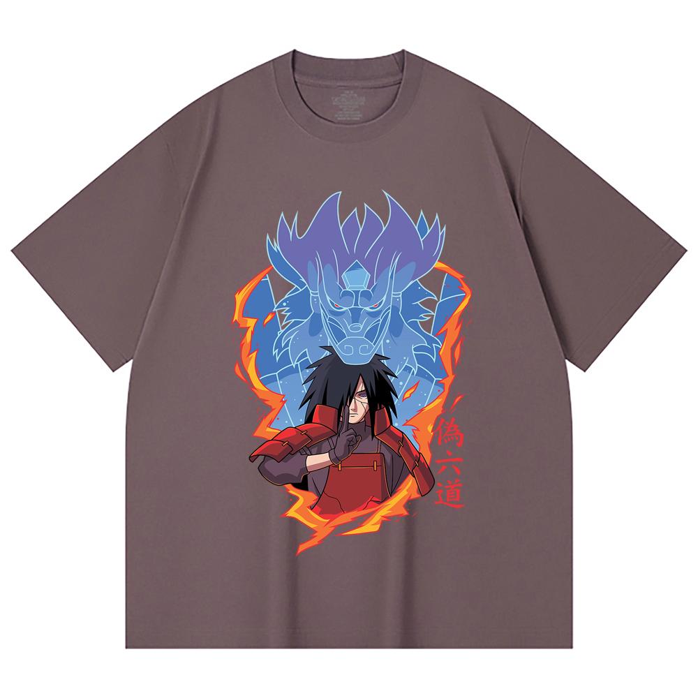 230 Gsm 100% Cotton Naruto V13 Madara Print Unisex Heavy Cotton T Shirt
