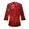 Women's Loose Casual Printed Three Quarter Sleeve Flared Sleeve Button Cardigan Jacket