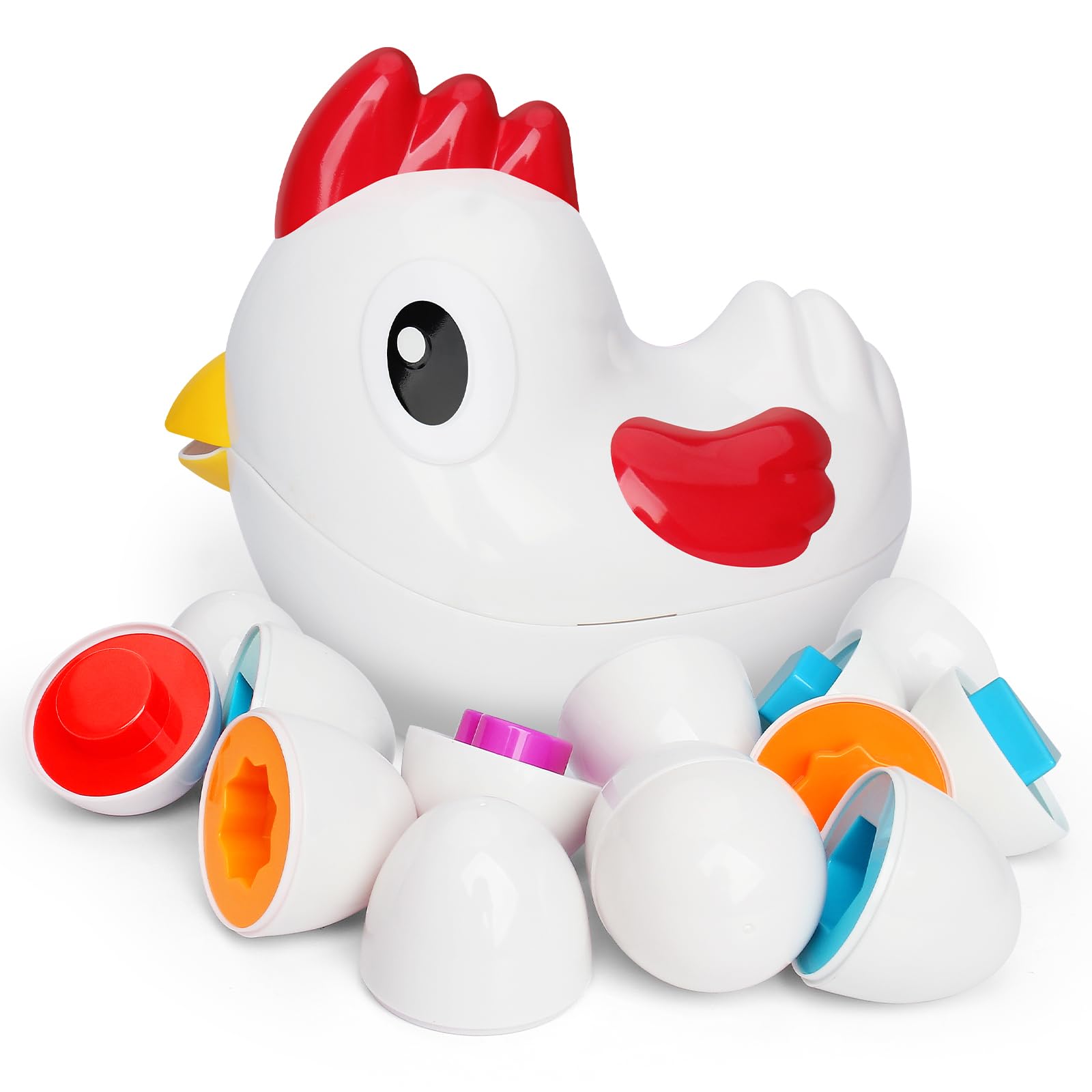 

Montessori Matching Eggs, Shape Recognition, Color Recognition, Eggs, Early Educational Toy, Chicken, 8-Piece Set, Colorful, ToddlerChild Gift