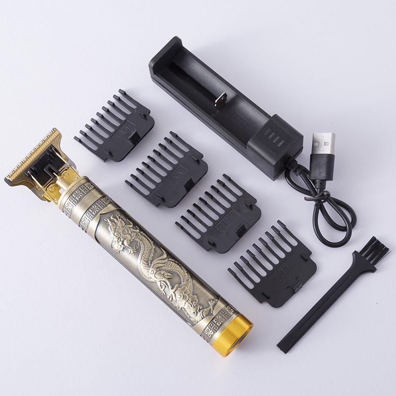 T9 LCD Electric Hair Clipper | Retro Engraving, Oil Head, Professional Home Use