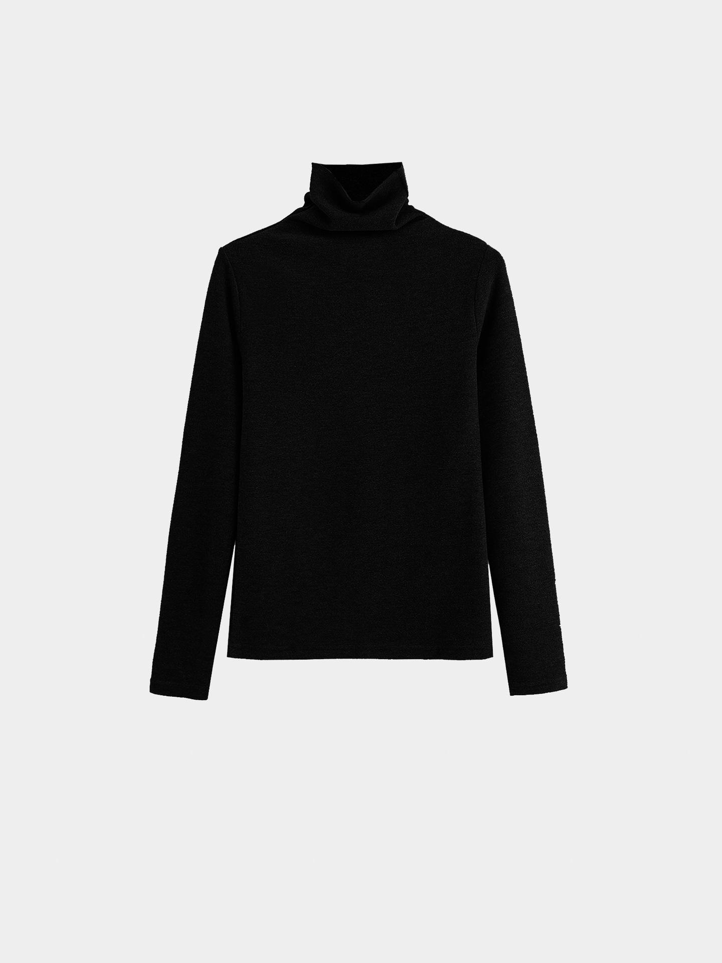 Женский шерстяной свитер с высоким воротником — облегающий, теплый для осени и зимы 2XL 75-82kg