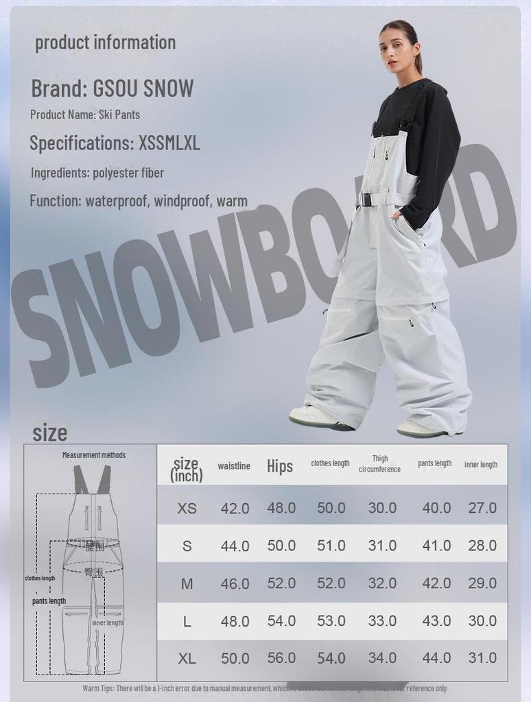 Unisex Professional Loose Fit Ski Pants: Windproof and Warm for Outdoor Sports.