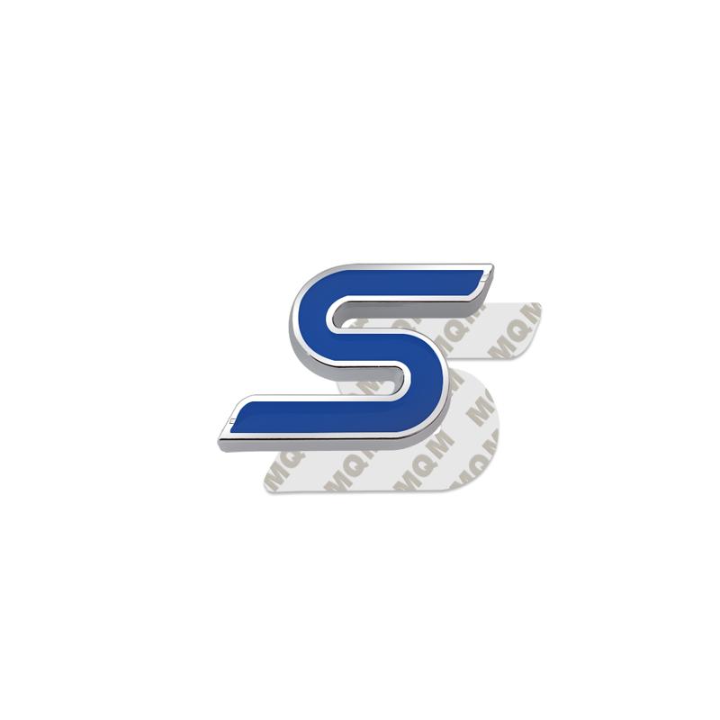 RGFU9 Car Accessories Metal S Grille Emblem Rear Trunk Body Badge Sticker For Ford ST LINE Focus Fiesta Ecosport Kuga Mondeo Everest