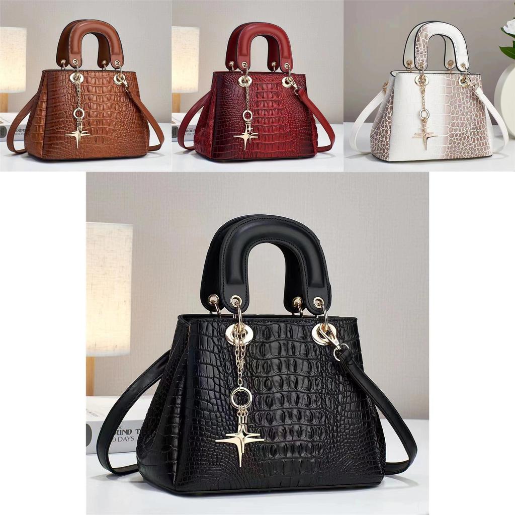 Crocodile Pattern Fashion Women's Handbag Large Capacity Soft Leather Atmospheric Middle-aged Mom Bag
