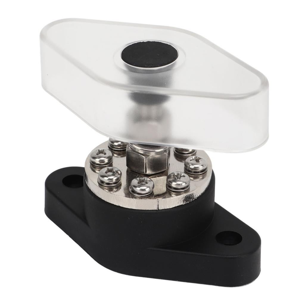 Distribution Stud Junction Post Black 3 8in 300A with Transparent Cover For Motor ATV Ship Electrical Equipment