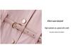2025 Spring Women's Color Block Long Dress with Belt and Turn-Down Collar