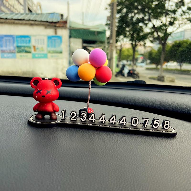 Violent Polychrome Bear Car Phone Number Plate Decorative Cartoon Ornament Car