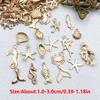 100pcs Goldenen Marine Life Charms Alloy Starfish, Shell,Octopus,Fishtail Pendants for DIY Bracelet Necklace  Making Accessories