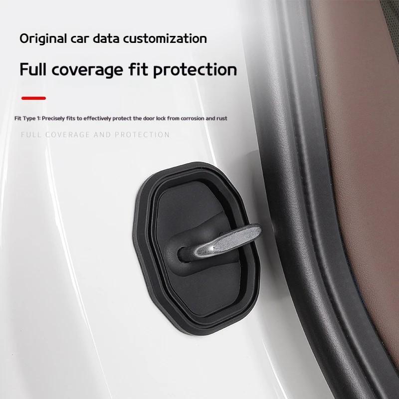 For BMW X3 G45 2025 4PCS Car Door Lock Buckle Protective Cover Shock-absorbing Protective Sleeves Anti-collision Stickers EKSBU1