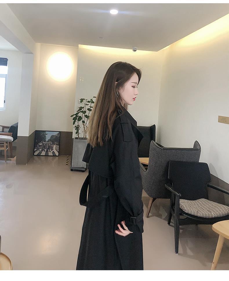 2025 Autumn Trendy Mid-Length Trench Coat for Women: Over-the-Knee, Elegant British Style