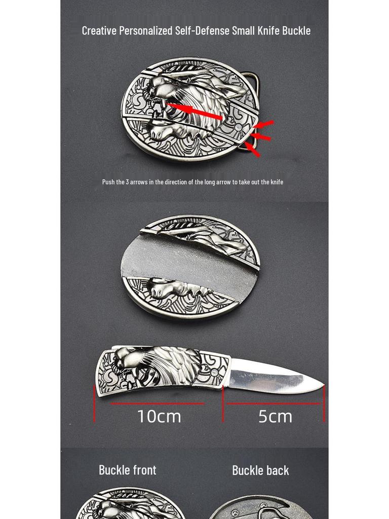 Men's Casual Punk Alloy Knife Buckle Belt