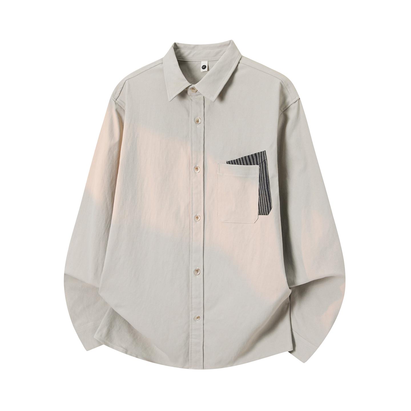 

Splicing Color Blocking Patch Workwear Shirt For Men s Spring Wear, Wide Version Shirt, Loose Jacket XXXXL