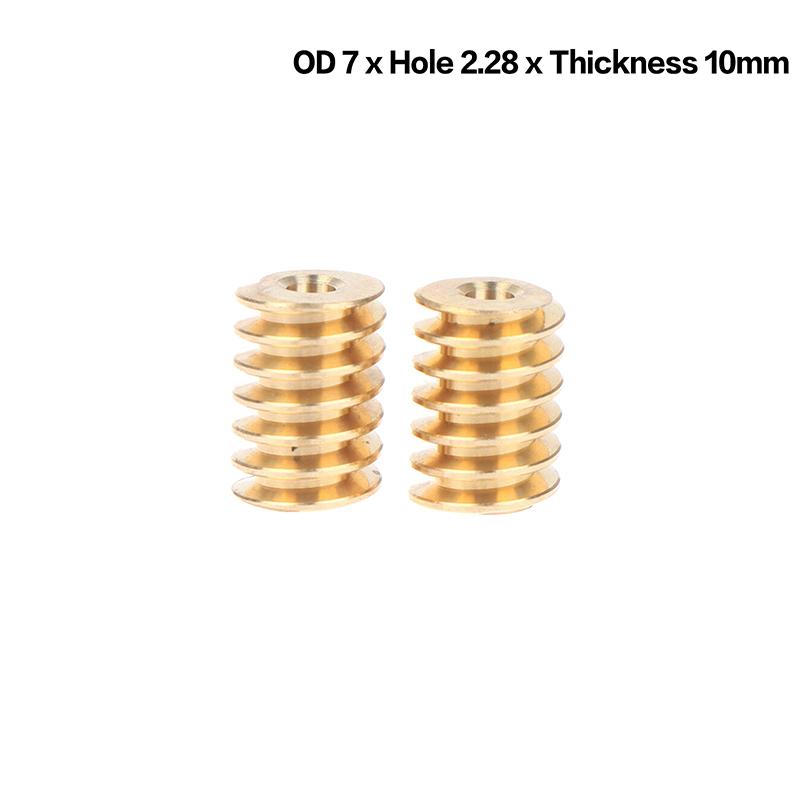 

2 шт. Модуль 0,5 Диаметр отверстия 1,98 мм/2,28 мм/2,98 мм Однозаходное медное червячное колесо для вала 2 мм/2,3 мм/3 мм A2
