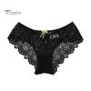 Underpants Women Briefs Hollow Out See-through Lace Thin Bow-knot Sexy Panties Mid Waist High-elasticity Lady for Daily Wear