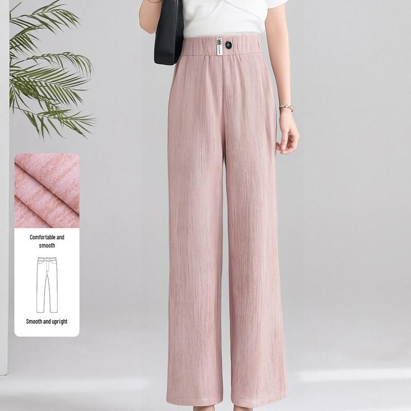 SNOWFLYING Women s High-Waist Straight-Leg Casual Trousers XL