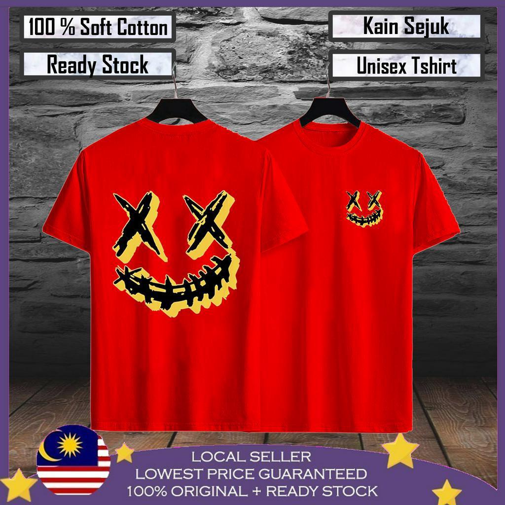 Premium Cotton Yellow XX Smile Baju Viral Lelaki Men T shirt 100% Cotton Baju Tshirt Lelaki Baju Perempuan