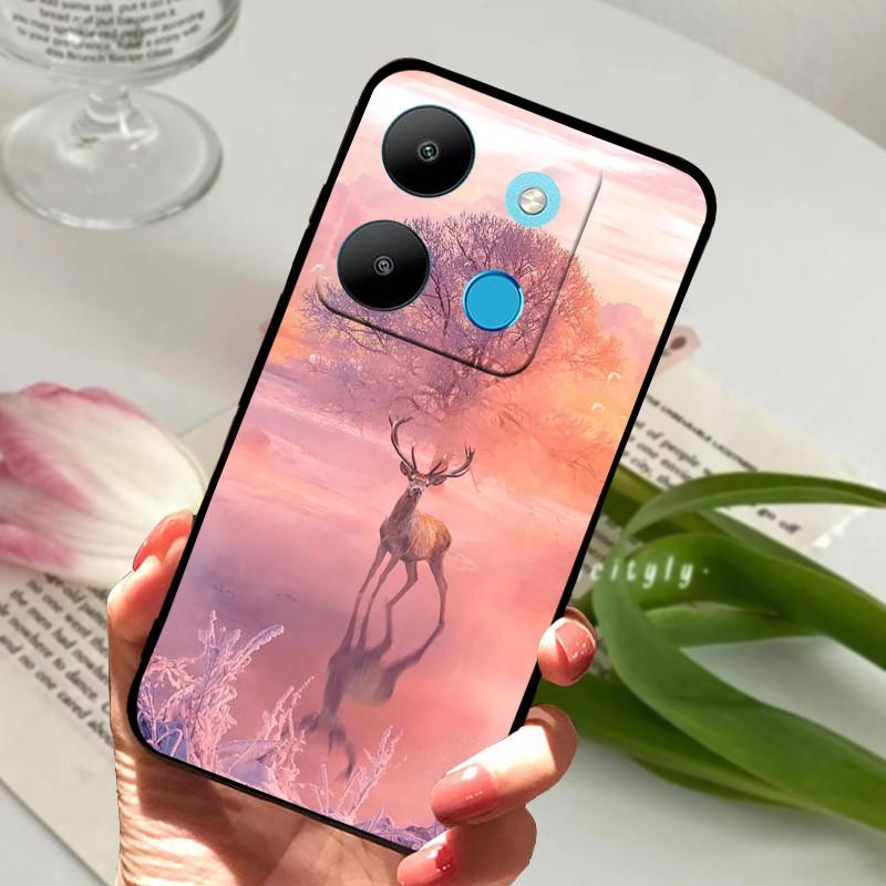 For Infinix Smart 7 Case Luxury Silicone TPU Soft Phone Black Cover Cases For Infinix Smart7 X6515 Funda Protector Coque Capa