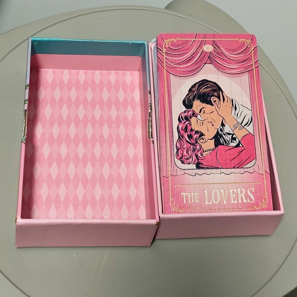 12*7cm Tinseltown Tarot in stabiler Box Rosa Vintage Hollywood-inspiriertes Deck 78 illustrierte Karten