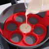 Molde de silicona para hacer panqueques con 7 agujeros y formas múltiples, antiadherente, para hornear, moldes para huevos fritos en forma de anillo para cocinar en familia, utensilios de cocina