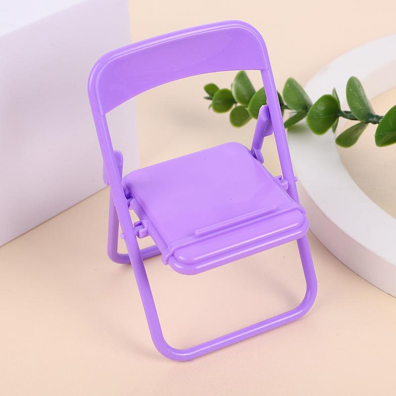 Macaron Creative Folding Portable Desktop Phone Holder - Cute, Compact Chair Design Transparent OPP bag packaging