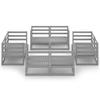8 Piece Garden Lounge Set Grey Solid Pine Wood