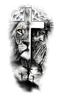 S.A.V.I Temporary Tattoo Stickers, Lion Face Half Cross Jesus Hanging Tattoo Pattern for Men, Women, Tattoo for Hand Arm, Size 21x11cm - 1Pc.