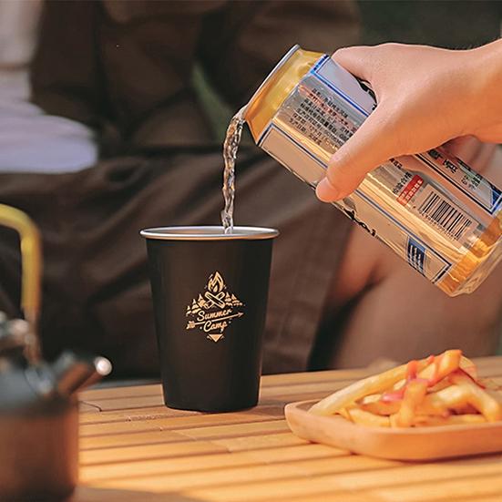 Yousheng 350ml Coffee Cup Heat Resistant Large Capacity Paint Treatment Stainless Steel Camping Milk Beer Cup Outdoor Supplies