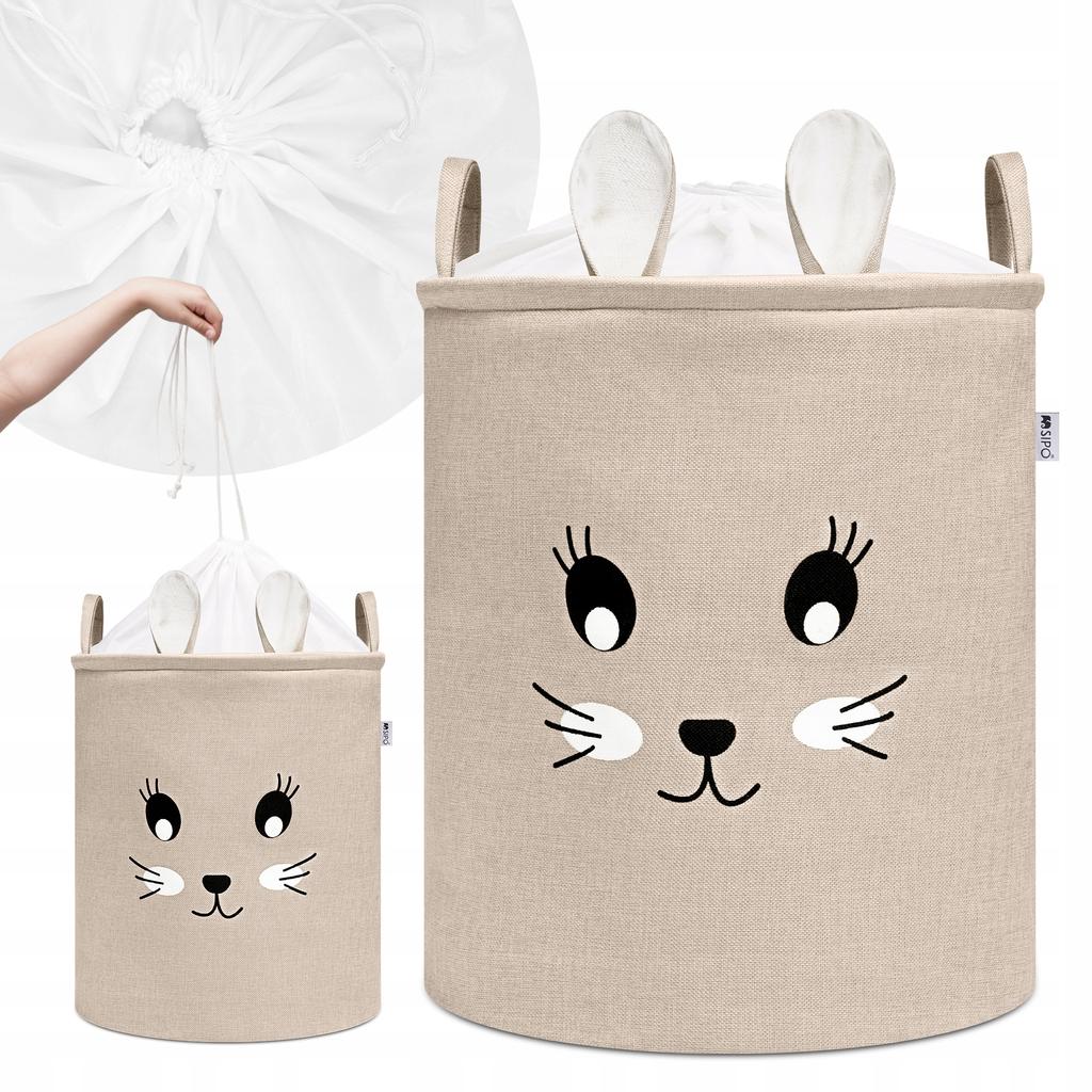 Toy Storage Basket With Drawstring Large Sipo Rabbit
