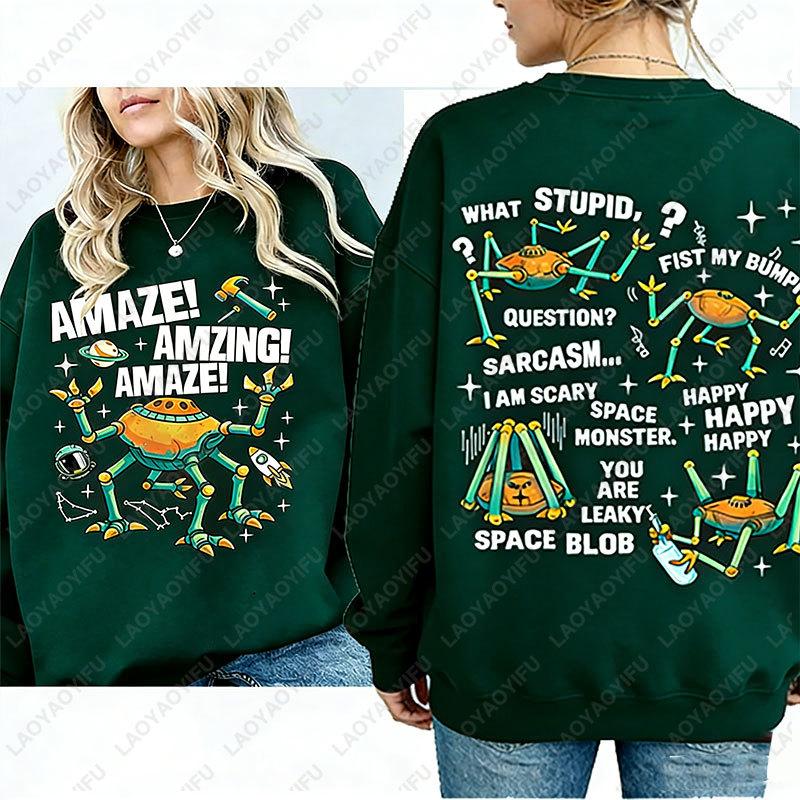 Funny Amaze Amaze Amaze Round-neck Sweatshirt Hail Mary Book Sweatshirt Retro Alien Long Sleeve Sci Fi Lovers Gift Funny Shirt