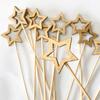 50Pcs/set Bamboos Skewers Food Picks Pentagram Toothpicks Skewer for Barbecue Appetizers Fruit Kabob Chocolate Candy
