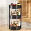 Rotating Corner Spice Rack Kitchen Counter Carbon Steel Multi-Tier Organizer Oil Salt Sauce Vinegar