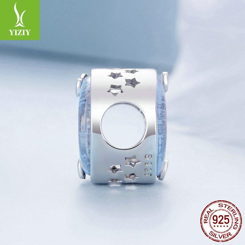 Silver Ziyun Moon Starburst DIY Bracelet Beads - S925 Sterling Silver, High-End, Light Luxury.