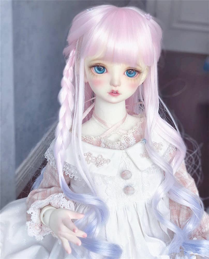 Doll Wig for and and Straight Heat Resistant Inch Head DIY Doll Hair Accessories 1/3 1/6 BJD/SD Dolls, Curly, Long, Hair, (180°C), 8-9 (21-24cm