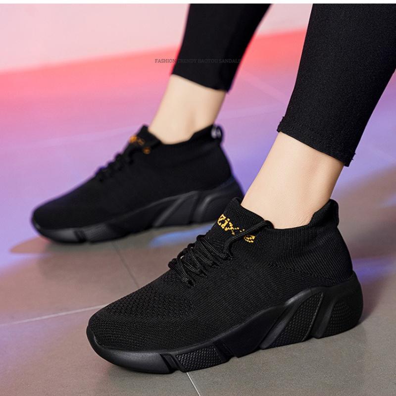 Atmungsaktive Mesh Freizeitsneaker Leichte Damen Socken Schuhe Herren Gestrickte Lauf Sportschuhe Elastische Walking Schuhe