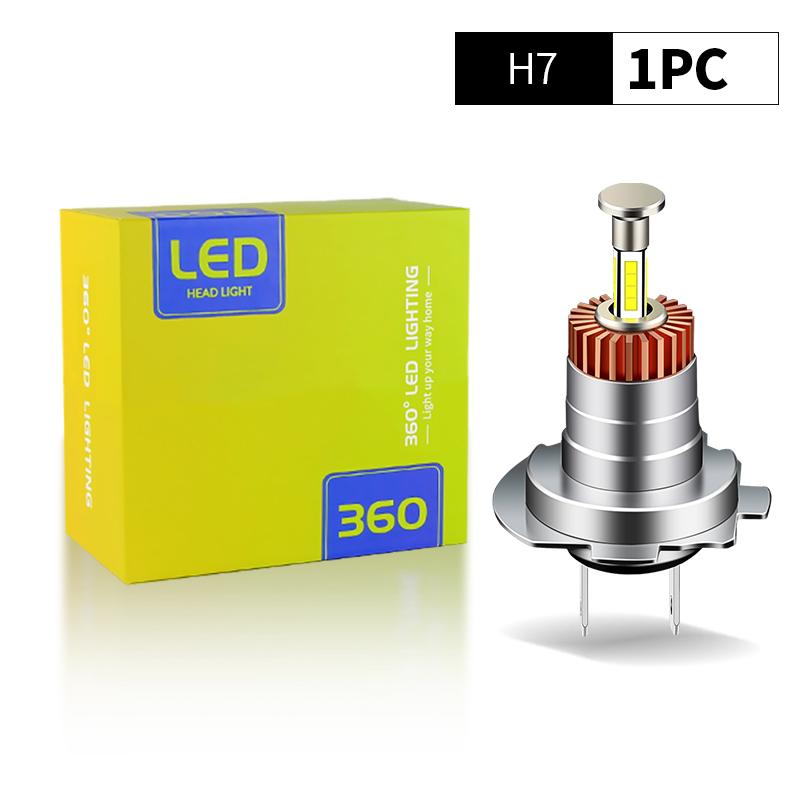 

1PC/2PCS H7 LED Car Headlight Bulb Canbus H4 9003 HB2 30000LM Led Light for Cars 360 4-Sided Turbo LED Mini HeadLamp White 6000K