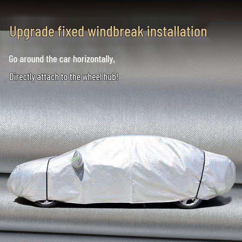 Flannel-Lined, Paint-Safe, All-Season Double-Layer Oxford Car Cover Nano Oxford Silver Hatchback