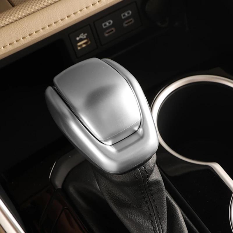 For Toyota Camry 2024 ABS Chrome Carbon Fiber Black Car Gear Shift Head Knob Frame Cover Trims Sticker Car Styling Accessories