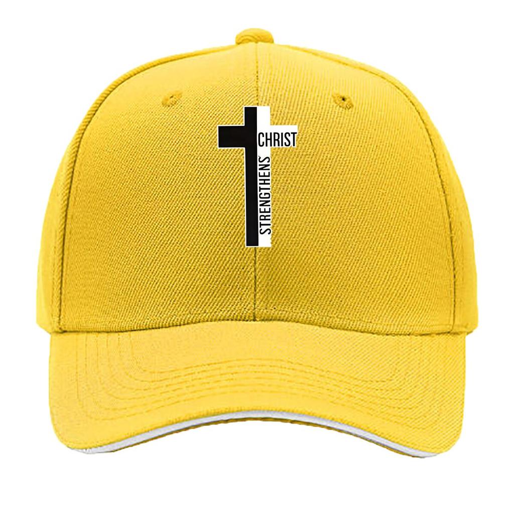 Unisexs Stylish Adjustable Baseball Cap with Cross Letter Print Breathable for Outdoor Activitie Sandwich Baseball Cap