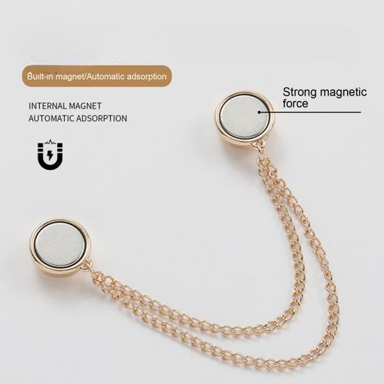 Multifunktionaler magnetischer Kleidungsclip mit Kette. Mehrzweck-Clip für stiftlose Metallknöpfe. Clip für Kleidung, Schals, Hosenbeine, Manschetten, Fixiermagnetstift