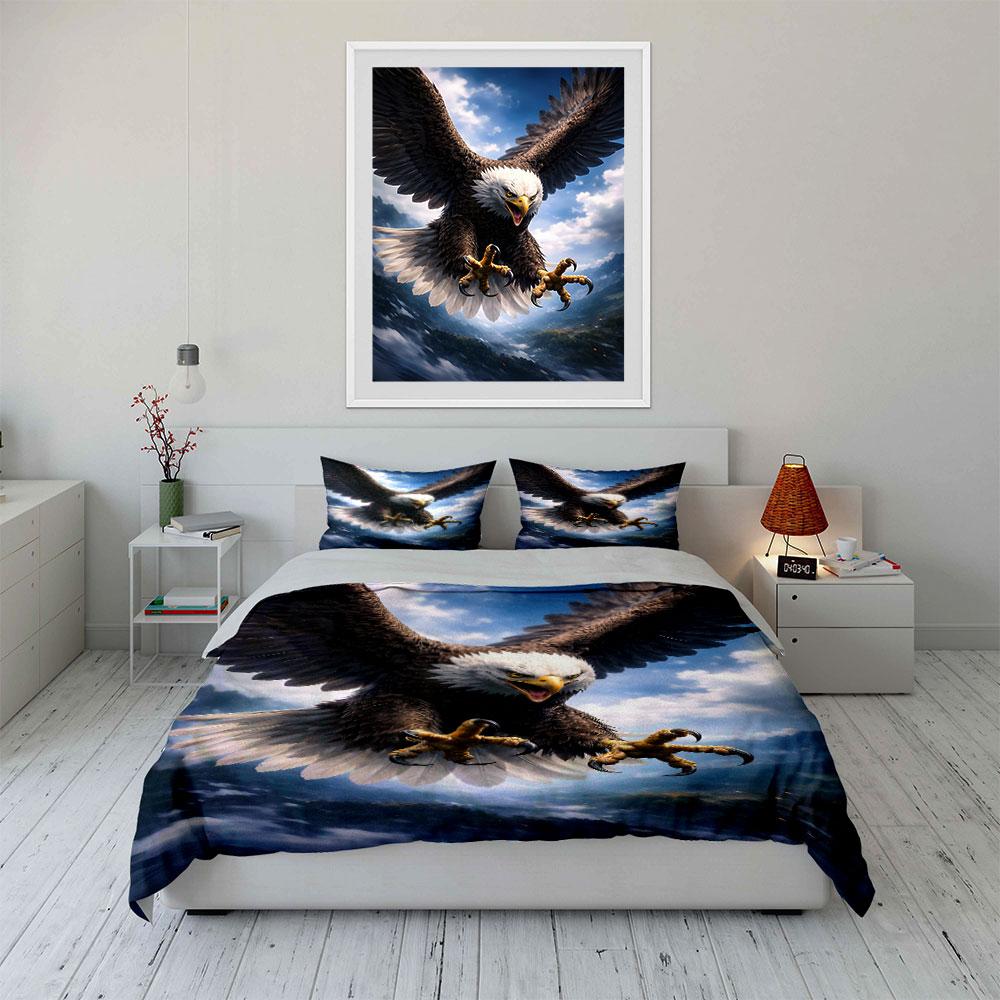 Soaring bald eagle design. Bedding sets Duvet cover sets Duvet covers Pillowcases(1*Duvet Cover 2*Pillowcases without duvet insert)