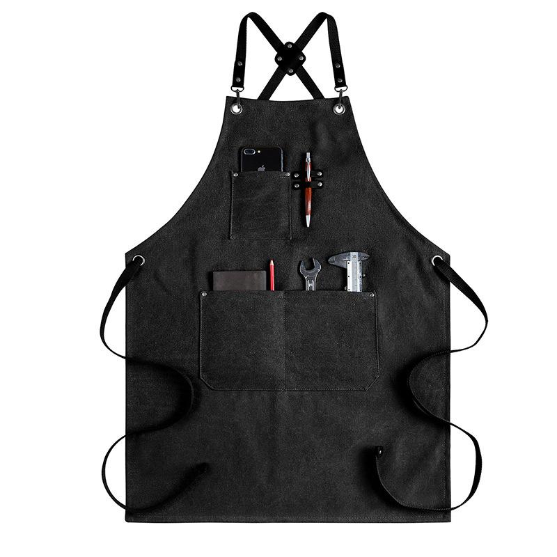 Fashionable Thickened Canvas Apron Restaurant Milk Tea Shop Coffee Shop Barber Work Dress Apron