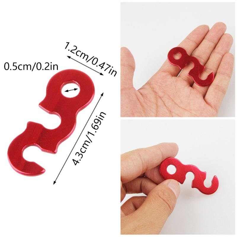 10Pcs Adjustable Camping Tent Cord Rope Buckle S Type Tensioners Fastener Kit Outdoor Gadgets Camping Tents Securing Accessories