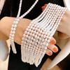 Zhuji Freshwater Pearl Sweater Chain: 7-8mm High Luster Pearls, Slight Imperfections, Versatile Fashion for Women.