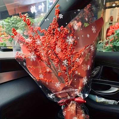 2 Packungen 20 Stück pro Packung Wasserdicht Transparent Schneeflocke Zellophan Blumen Geschenkpapier Geschenkpapier Blumenstrauß Zubehör Geschenkverpackung