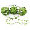 1VOLUME Decorazione corona intrecciata in rattan di seta con foglie verdi fai-da-te, materiale per corona fatta a mano con piante verdi, forniture per tessitura