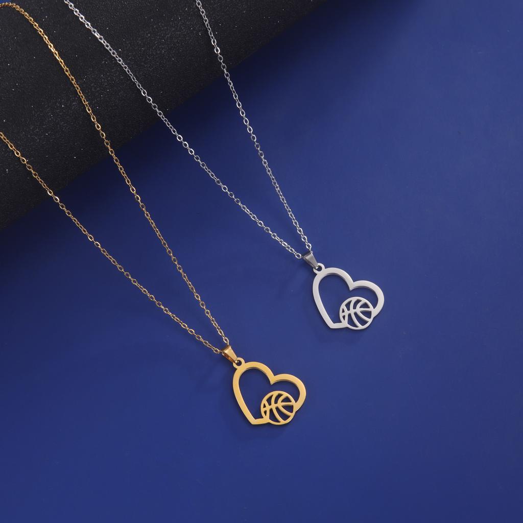 Heart Soccer Pendant Stainless Steel Necklace Men Women Link Chain Jewelry On The Neck Sport Pendants Birthday Gifts 2026 Trend