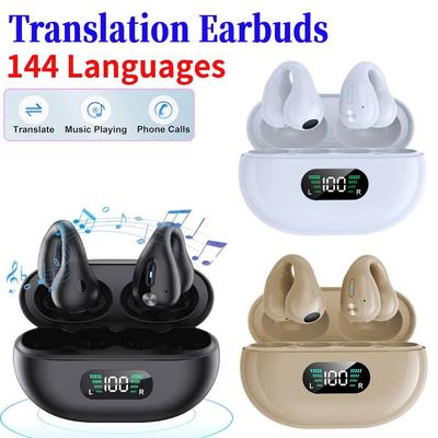Translation Earbuds 144 Languages Smart AI Translator Earphones Wireless Bluetooth 5.4 Headphones Instant Translator Smart Voice for Android iOS
